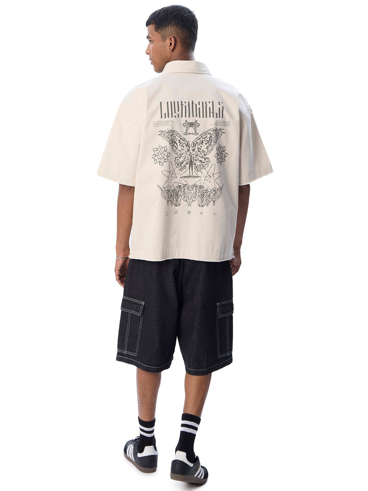 Short Sleeve Off White Shirt // Lost Angels