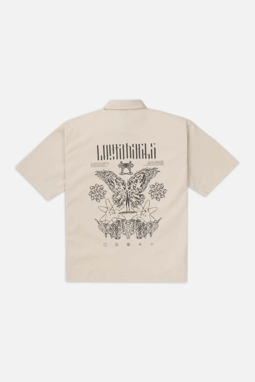 Short Sleeve Off White Shirt // Lost Angels - Urban Monkey® - 25SHBF7_BE_S
