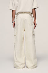 Streetwear Cargo Pants // White - Urban Monkey® - UM23_CRGP003WH_S