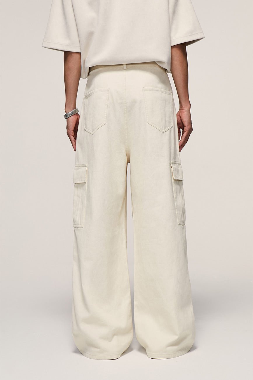 Streetwear Cargo Pants // White - Urban Monkey® - UM23_CRGP003WH_S