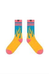 2 Pairs // Twin + Flame socks - Urban Monkey® - UMSK002FL_YPK_S