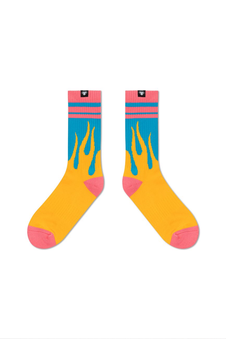 2 Pairs // Twin + Flame socks - Urban Monkey® - UMSK002FL_YPK_S