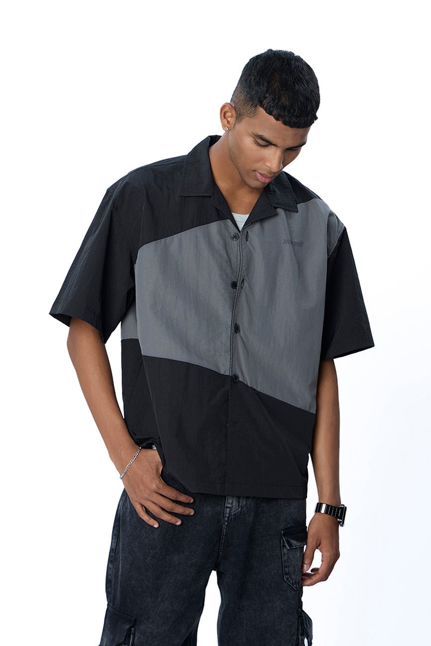 Two - Tone Resort Shirt // 001 - Urban Monkey® - UM24_SH008_BLK_S