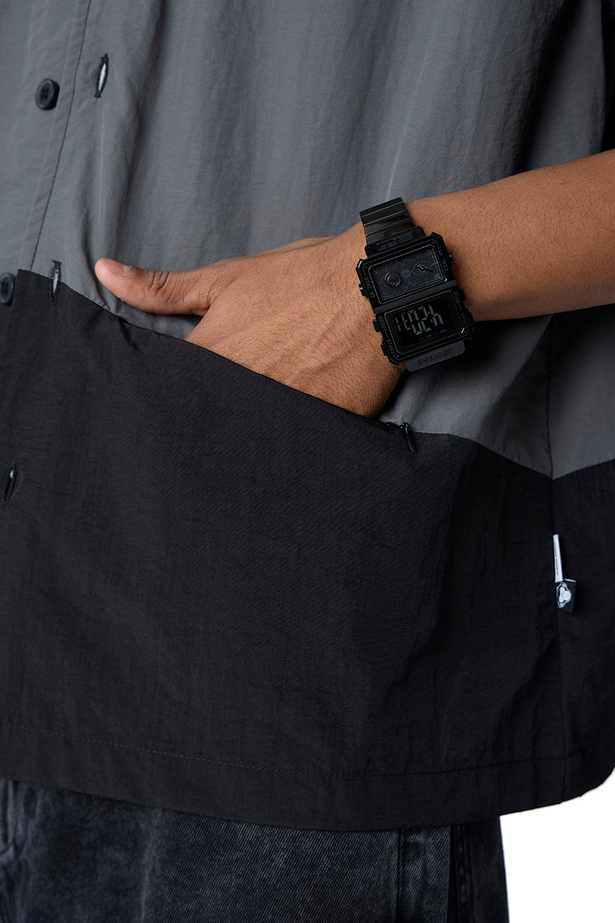 Two - Tone Resort Shirt // 001 - Urban Monkey® - UM24_SH008_BLK_S