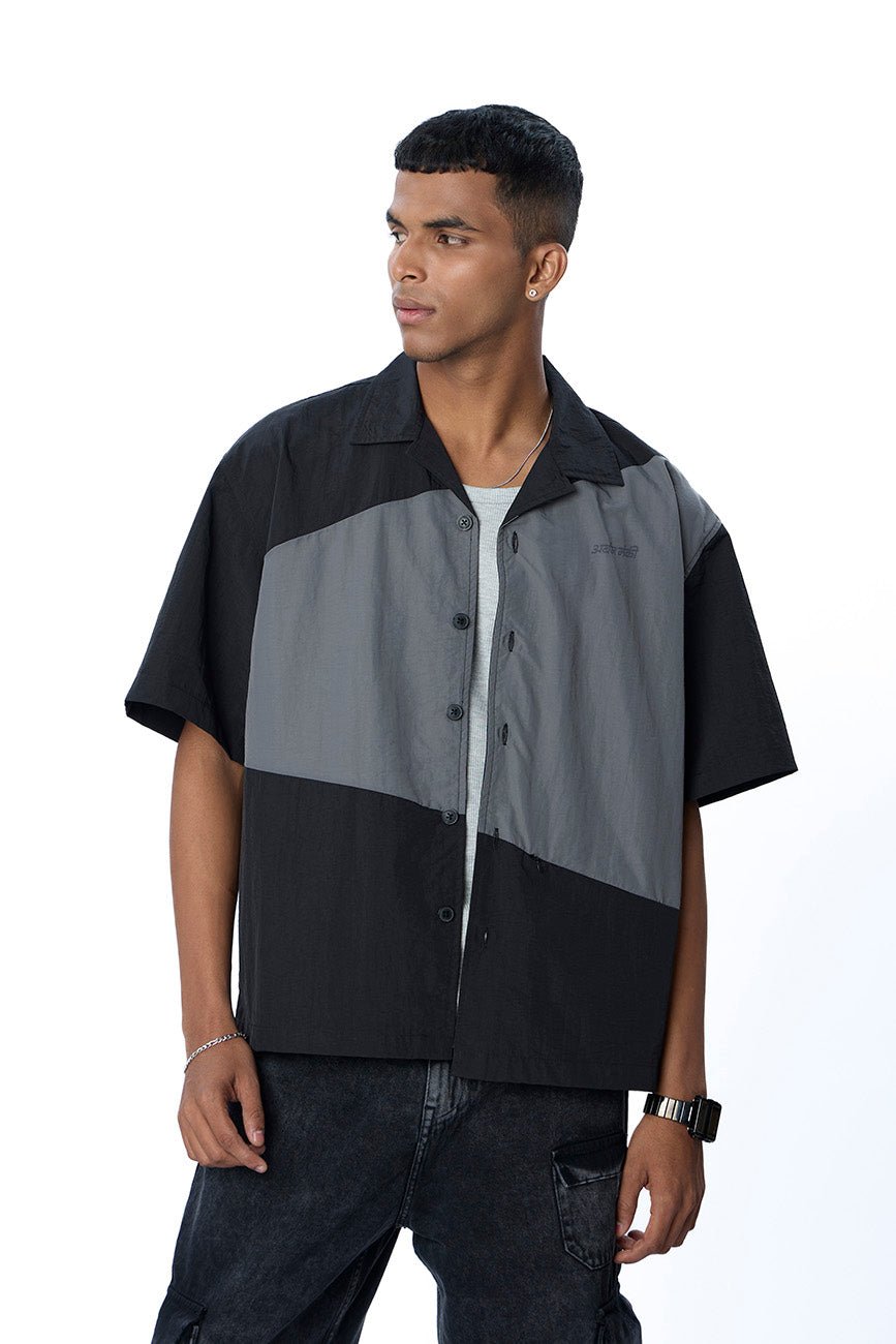 Two - Tone Resort Shirt // 001 - Urban Monkey® - UM24_SH008_BLK_S
