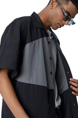 Two - Tone Resort Shirt // 001 - Urban Monkey® - UM24_SH008_BLK_S