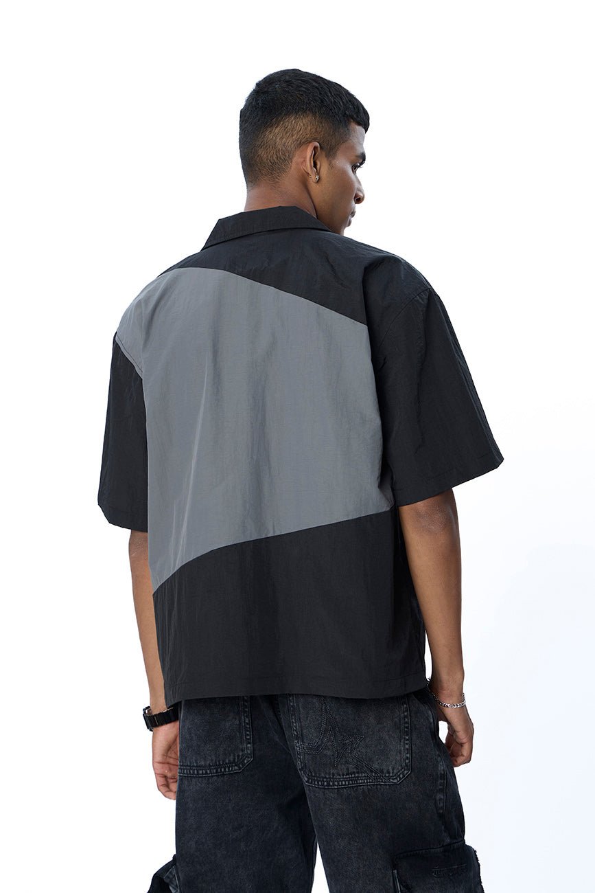 Two - Tone Resort Shirt // 001 - Urban Monkey® - UM24_SH008_BLK_S