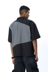 Two - Tone Resort Shirt // 001 - Urban Monkey® - UM24_SH008_BLK_S