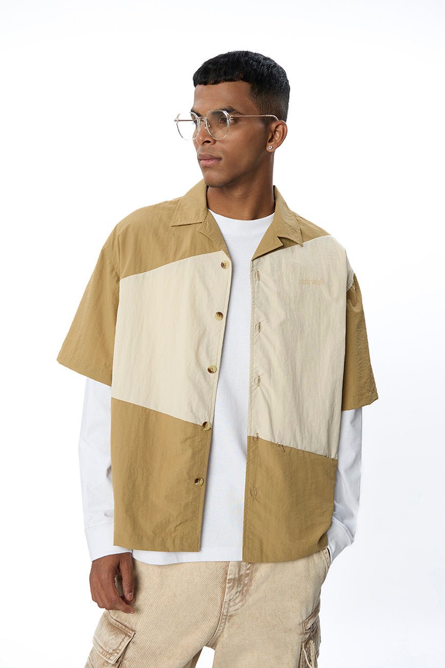 Two - Tone Resort Shirt // 002 - Urban Monkey® - UM24_SH008_BEG_S