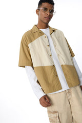 Two - Tone Resort Shirt // 002 - Urban Monkey® - UM24_SH008_BEG_S