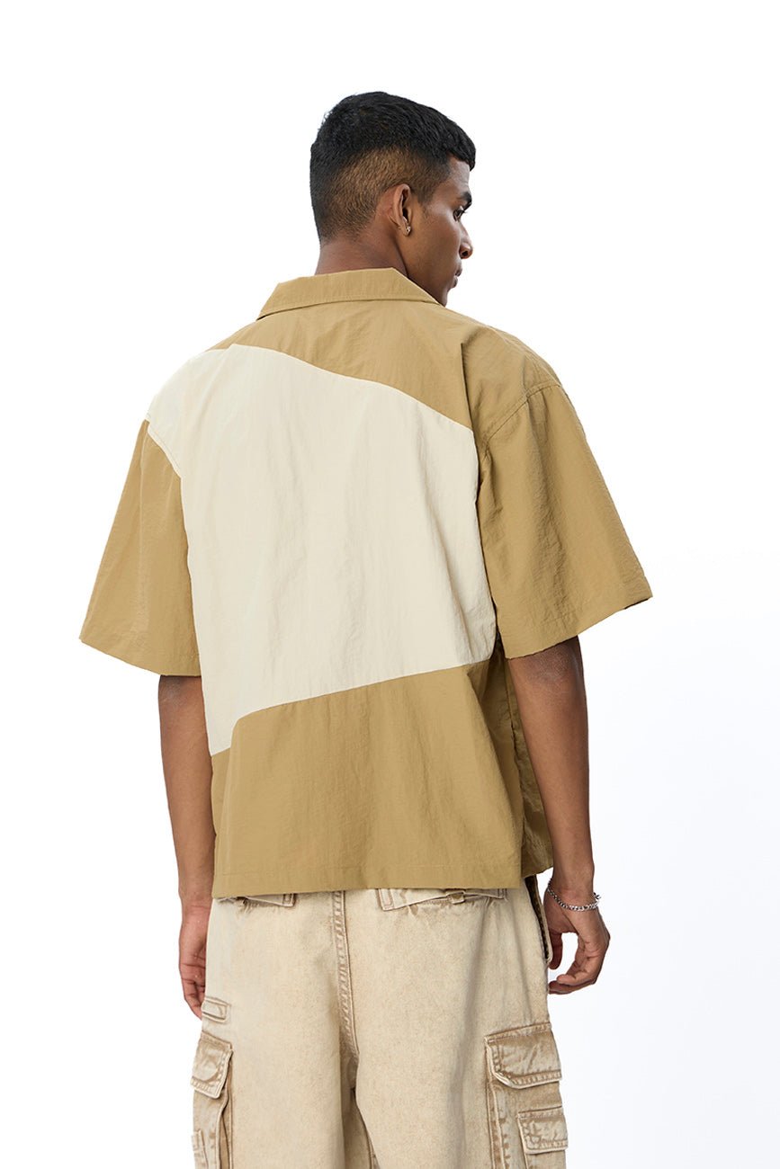 Two - Tone Resort Shirt // 002 - Urban Monkey® - UM24_SH008_BEG_S