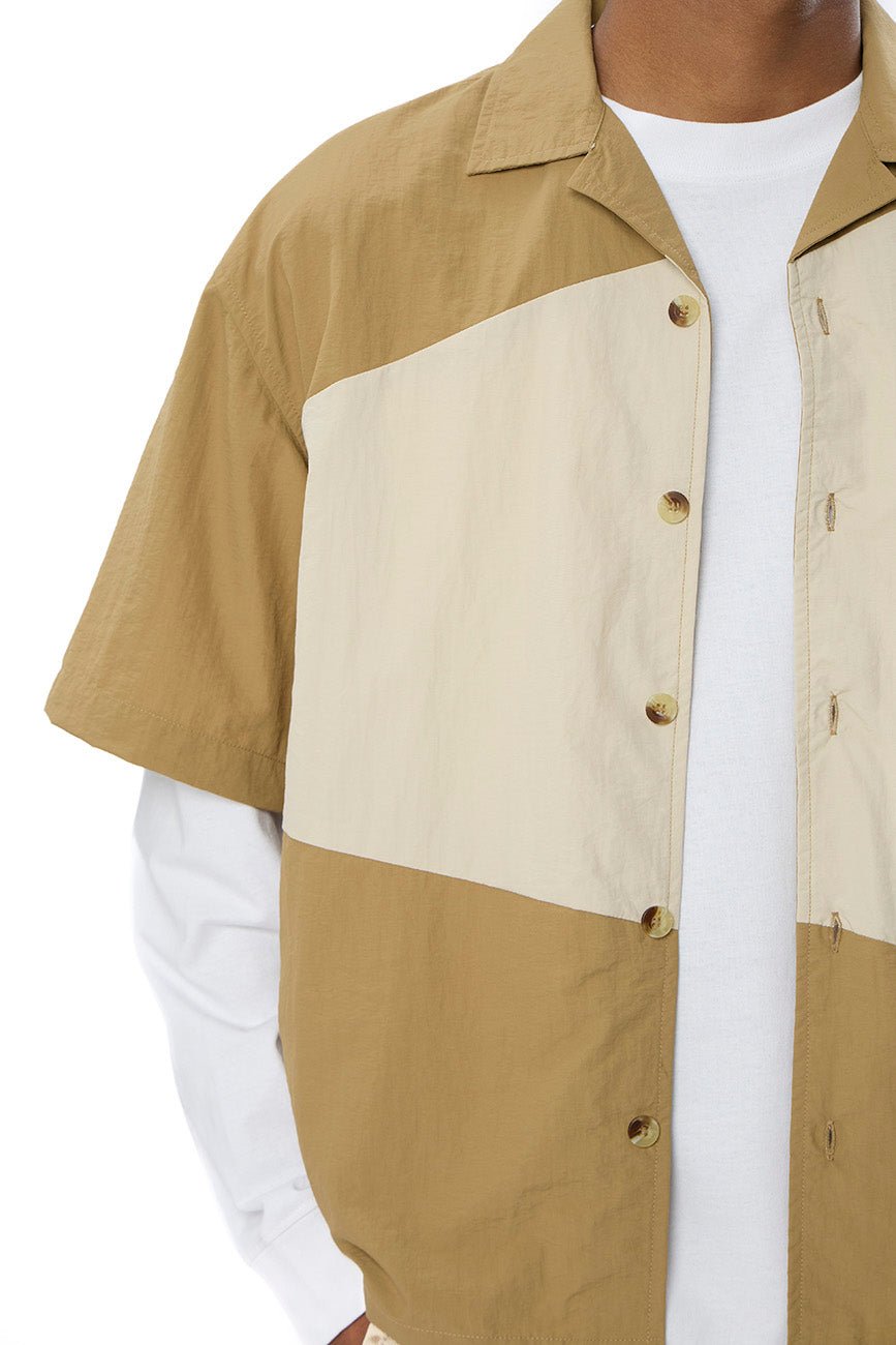 Two - Tone Resort Shirt // 002 - Urban Monkey® - UM24_SH008_BEG_S