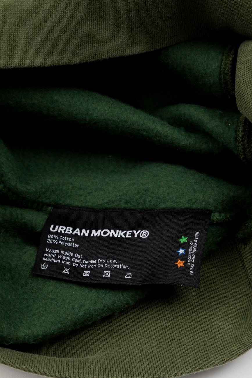 UM Core Hoodie // Army Green - Urban Monkey® - UM23A_HS_W021_XS