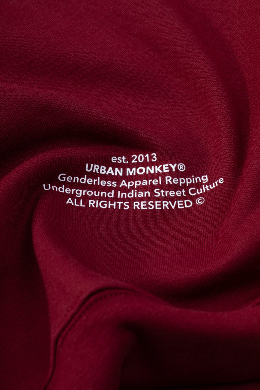 UM Core Hoodie // Burgundy Velvet - Urban Monkey® - UM24A_CORE_H05_XS