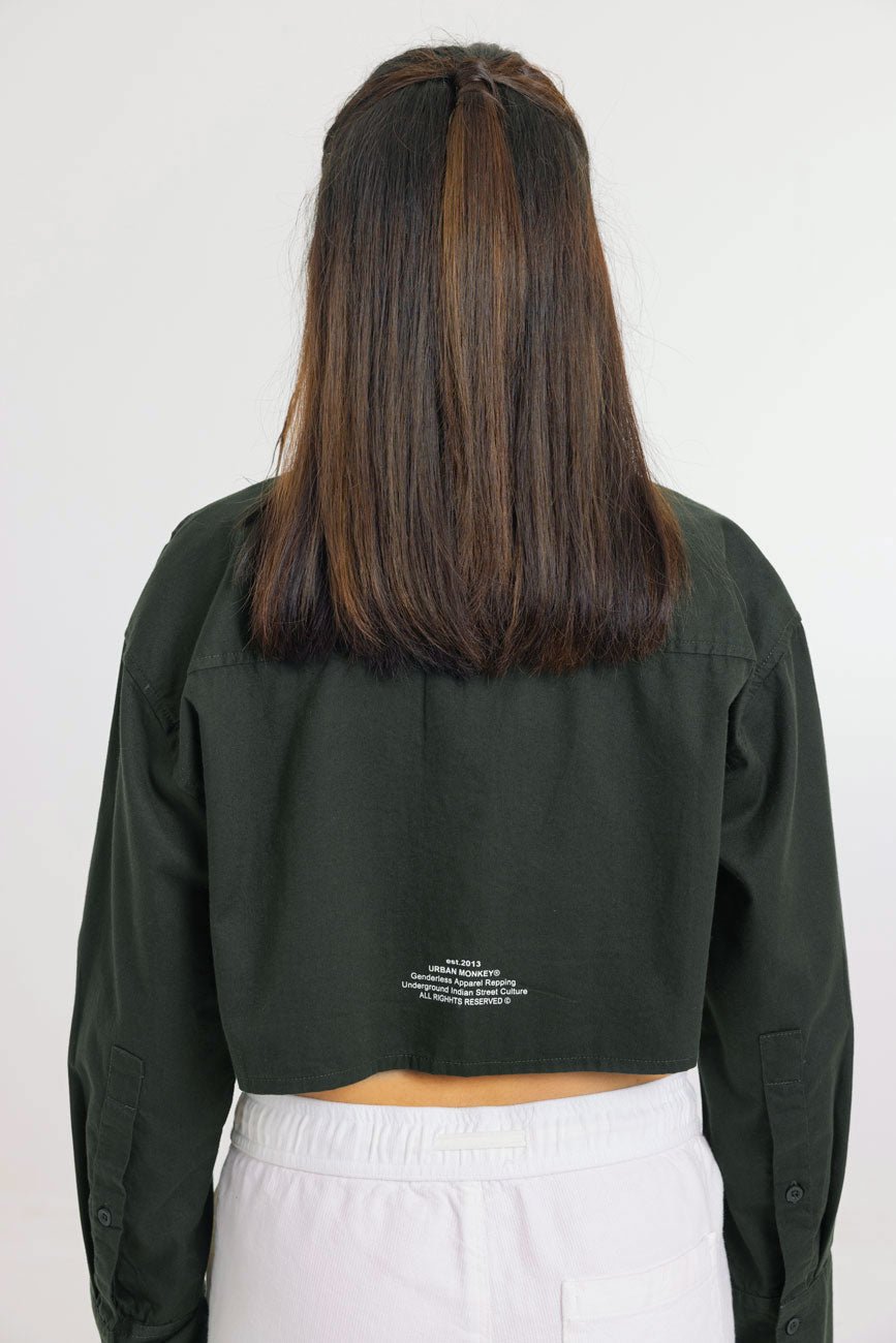 WE GO HIGH // CROPPED SHIRT - Urban Monkey® - SH_OLV_006_S