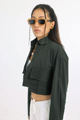 WE GO HIGH // CROPPED SHIRT - Urban Monkey® - SH_OLV_006_S