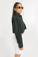 WE GO HIGH // CROPPED SHIRT - Urban Monkey® - SH_OLV_006_S