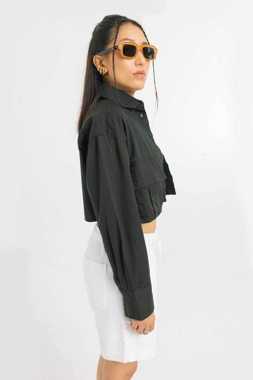 WE GO HIGH // CROPPED SHIRT - Urban Monkey® - SH_OLV_006_S