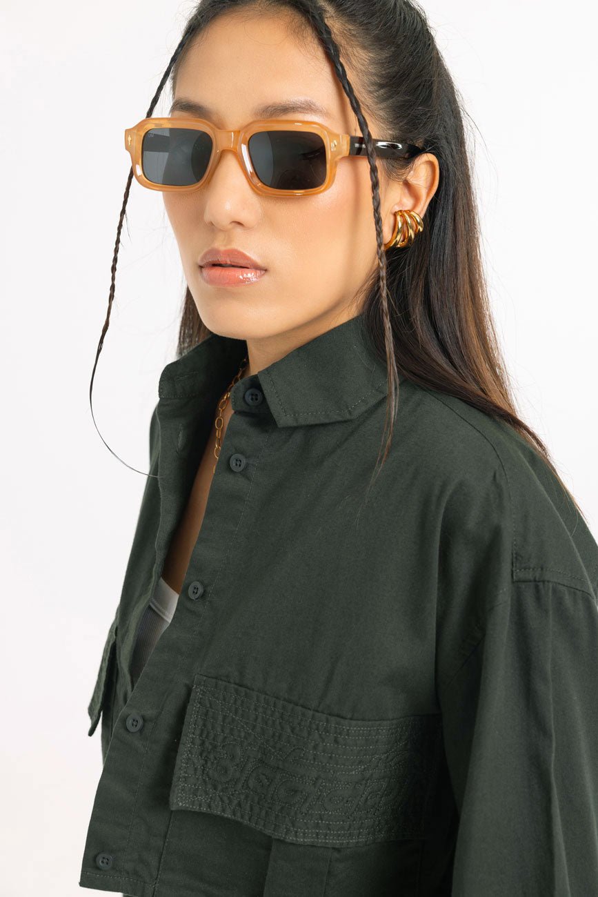 WE GO HIGH // CROPPED SHIRT - Urban Monkey® - SH_OLV_006_S
