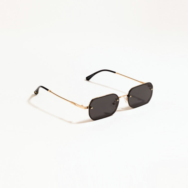 playboi // 002 Black Square Sunglass With Rimless Gold Frame – Urban Monkey®