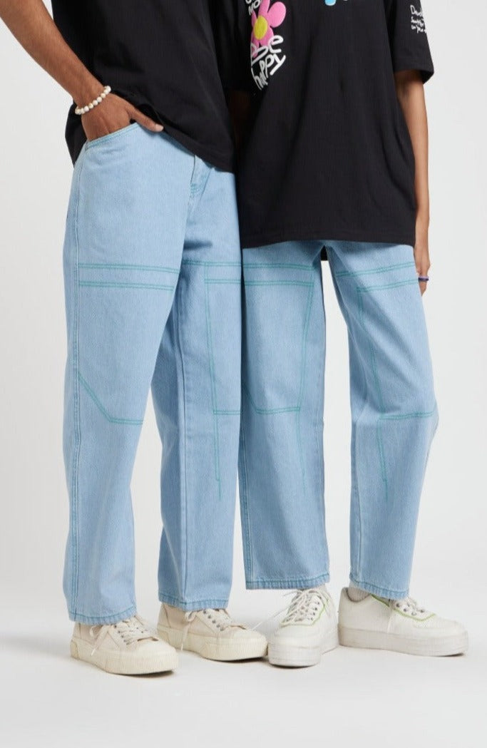 Baggy Jeans For Men Plus Size Loose Elastic Waist Denim Street Wide Leg  Pants - Walmart.com